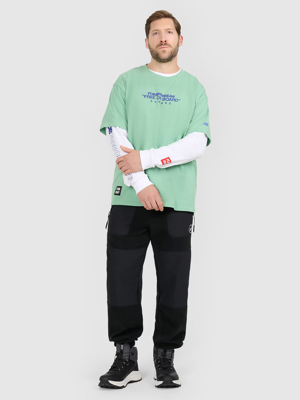 T-shirt loose z nadrukiem męski