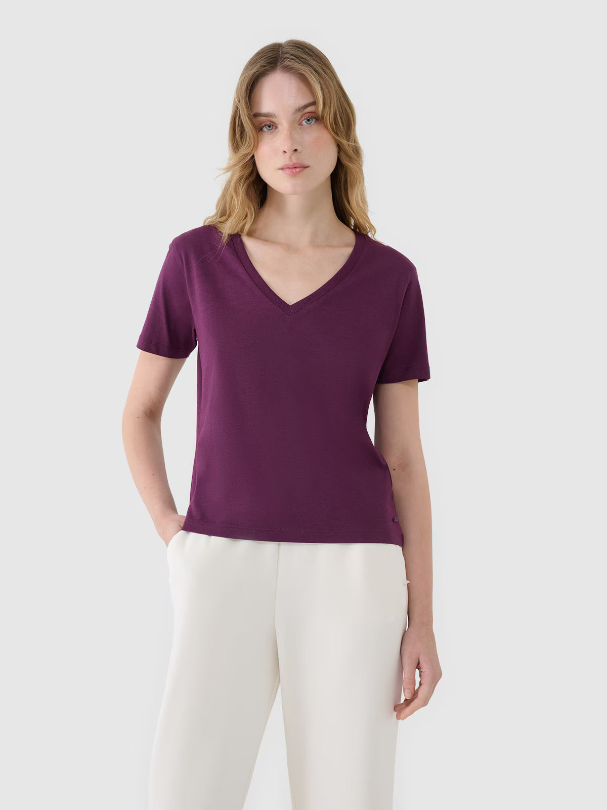 T-shirt oversize z modalem damski