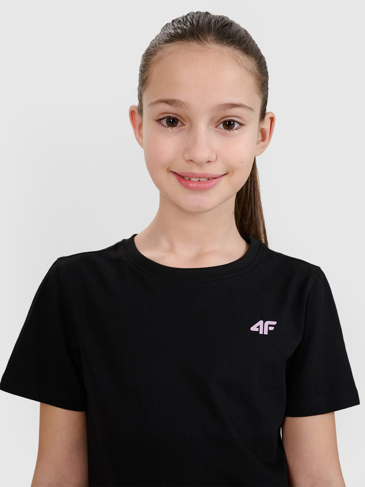 T-shirt regular gładki dziewczęcy