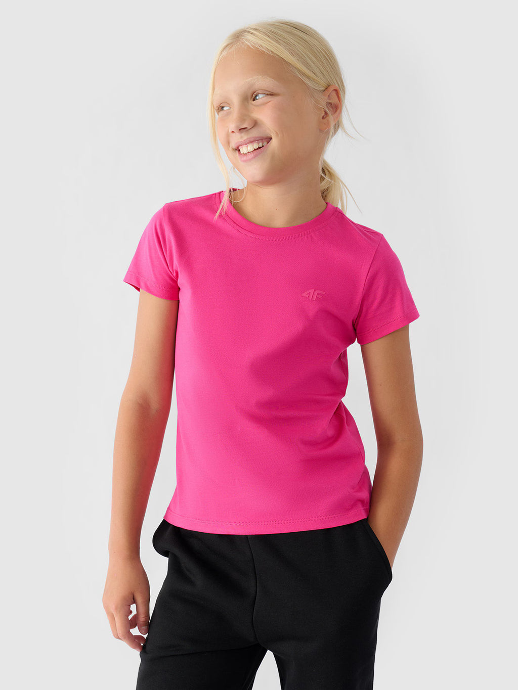 T-shirt gładki dziewczęcy