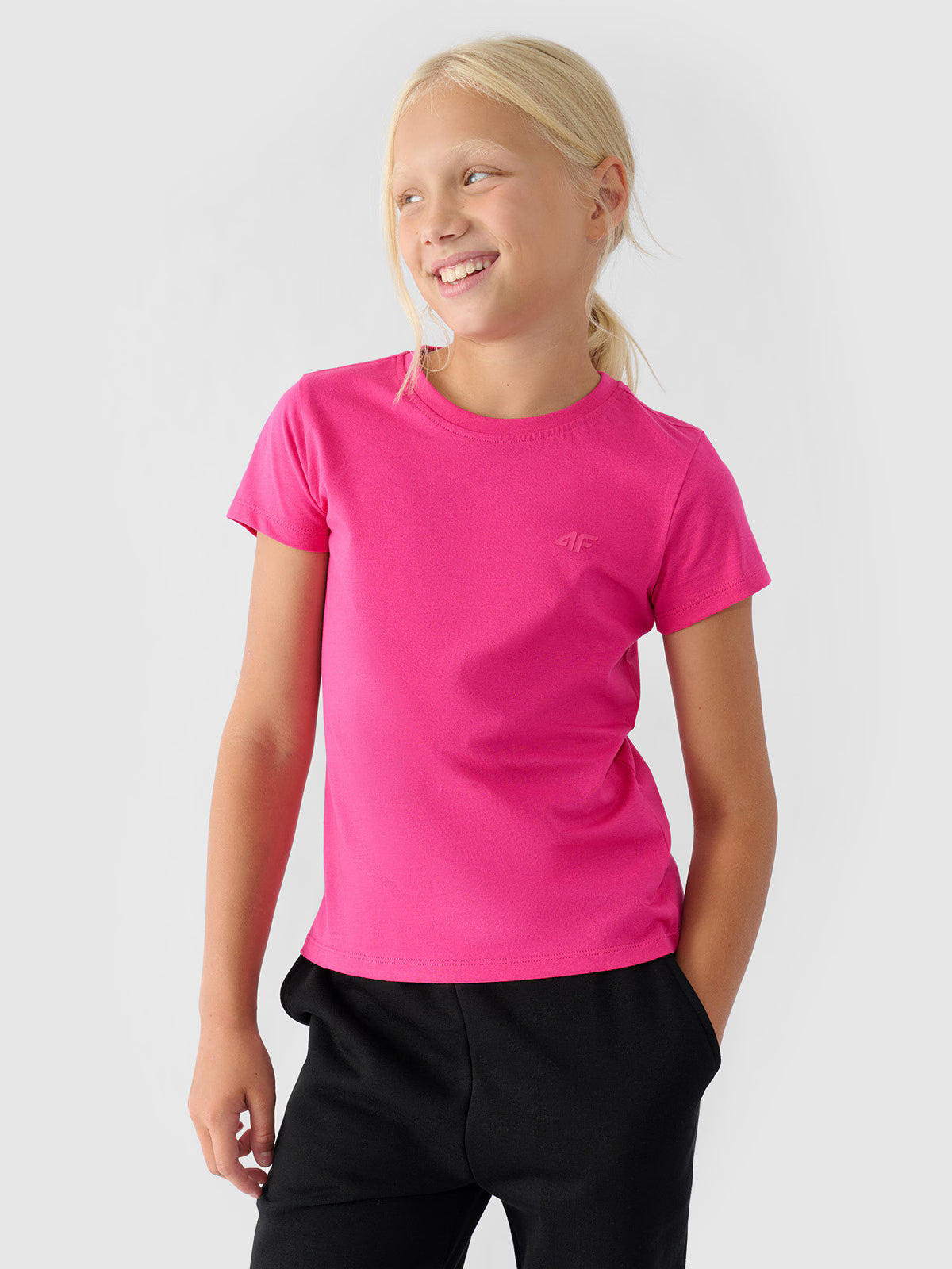 T-shirt gładki dziewczęcy