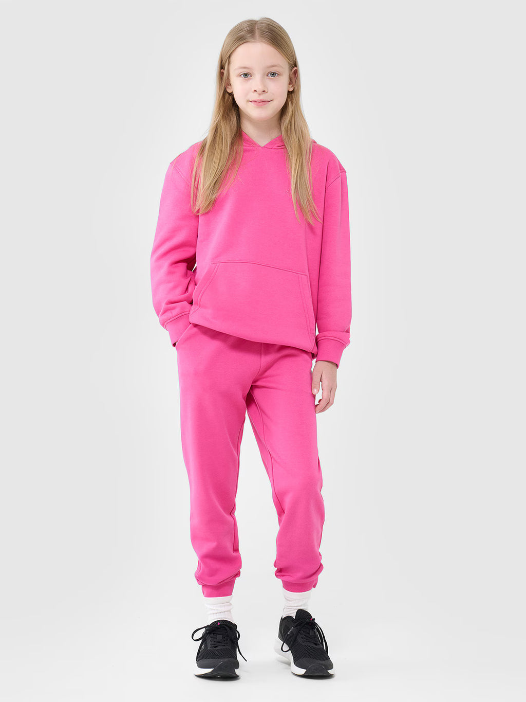 Bluza dresowa nierozpinana z kapturem dziewczęca