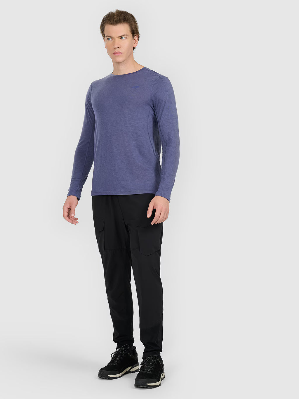 Longsleeve trekkingowy szybkoschnący z wełną merino męski