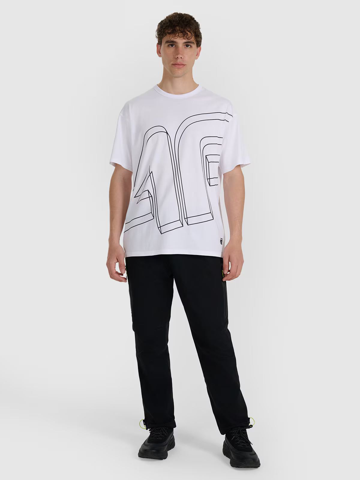T-shirt oversize z nadrukiem męski