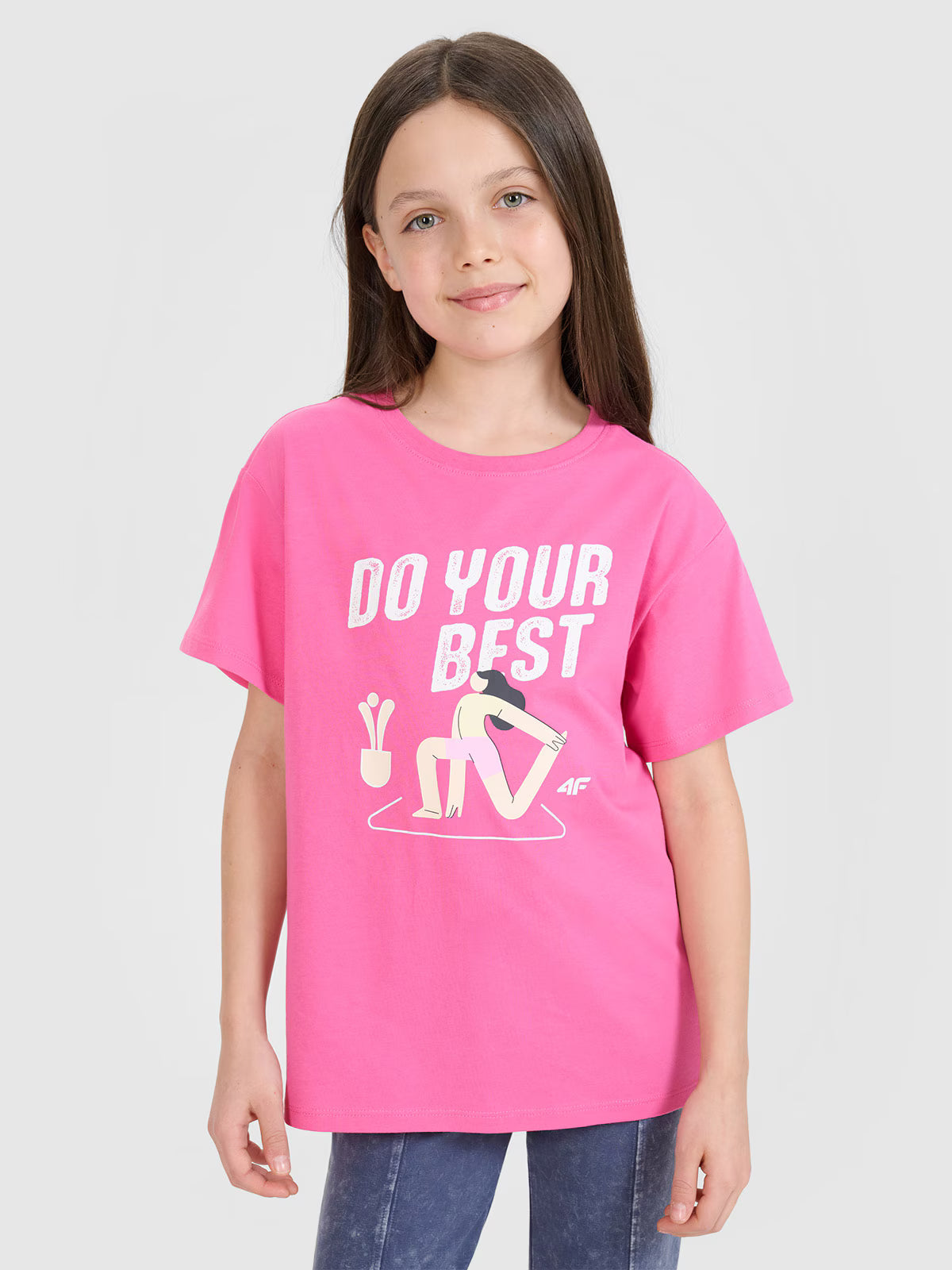 T-shirt regular z nadrukiem dziewczęcy