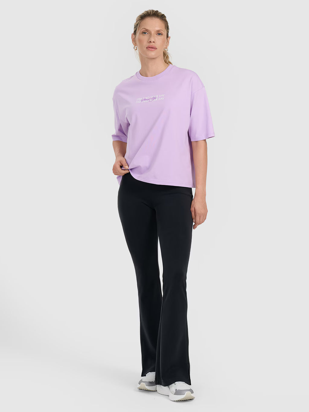 T-shirt oversize z nadrukiem damski