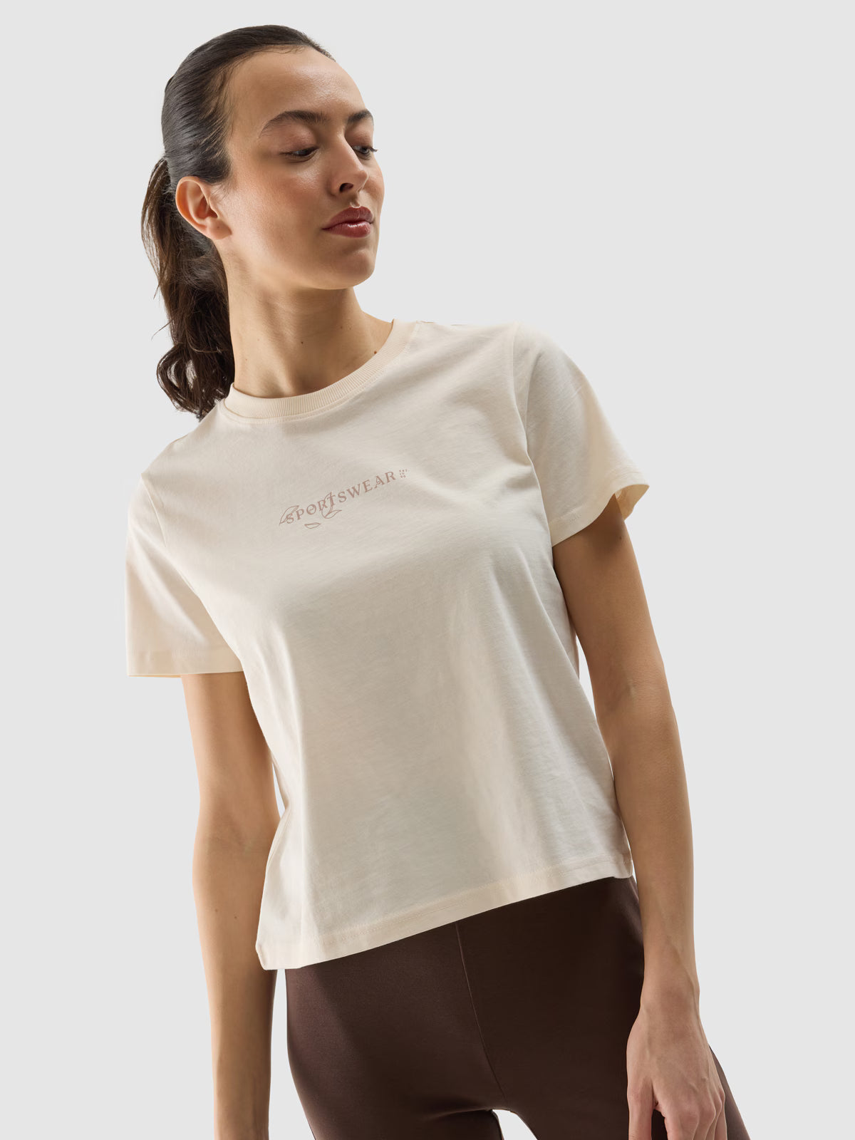 T-shirt regular z nadrukiem damski