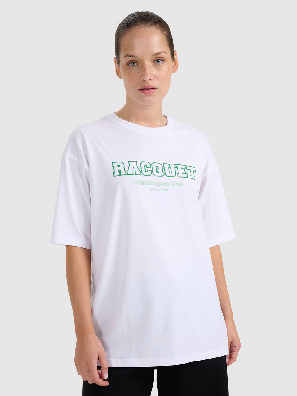 T-shirt oversize z nadrukiem damski