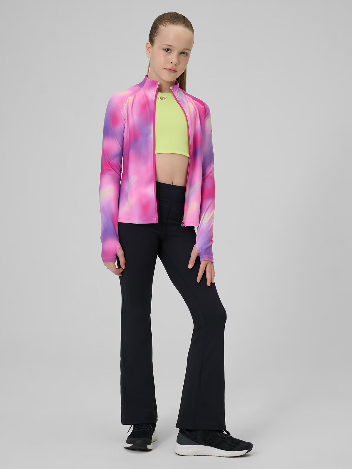 Bluza sportowa slim bez kaptura dziewczęca