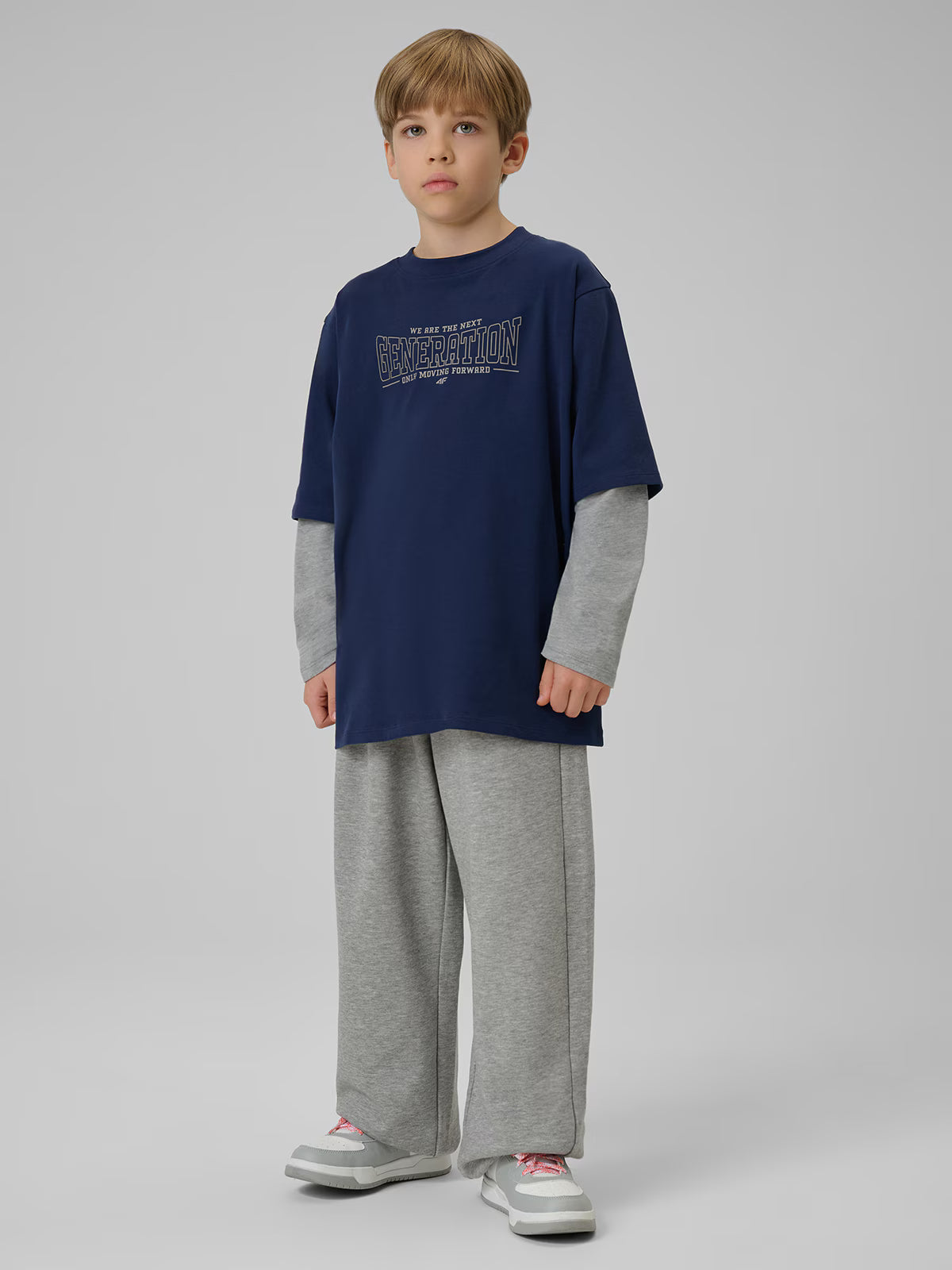 Longsleeve loose z nadrukiem chłopięcy