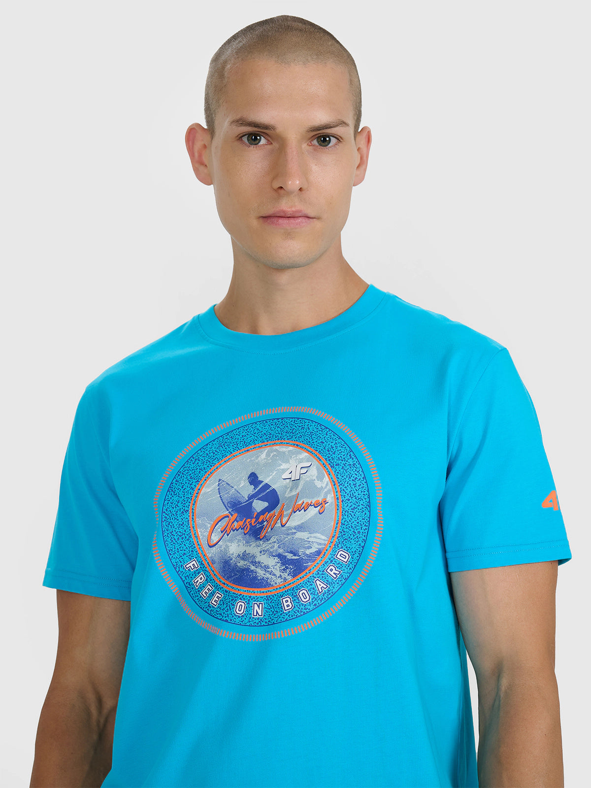 T-shirt regular z nadrukiem męski
