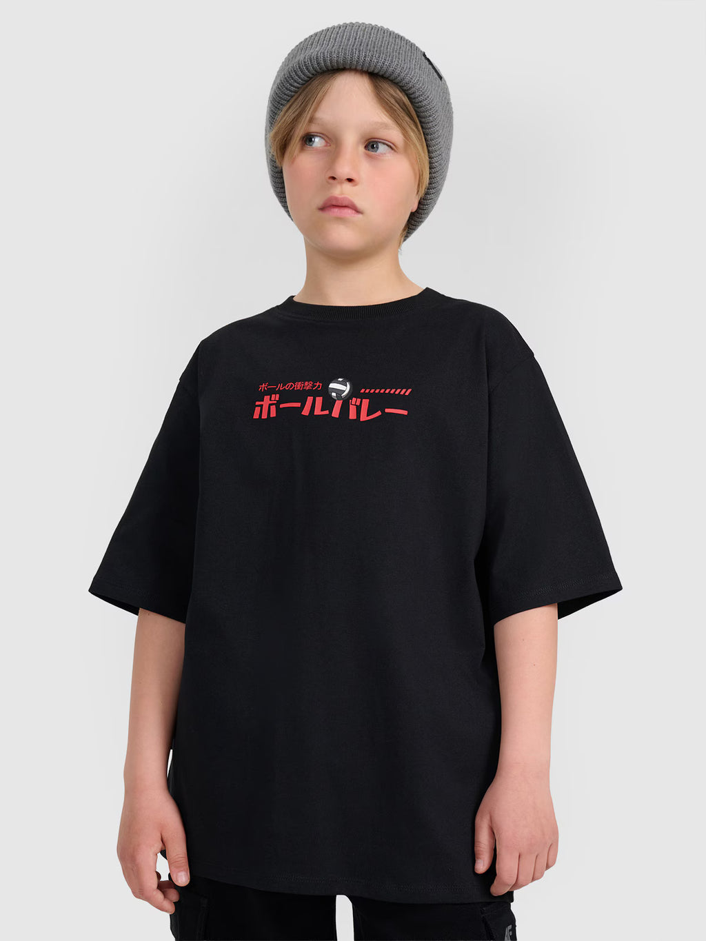 T-shirt oversize z nadrukiem chłopięcy