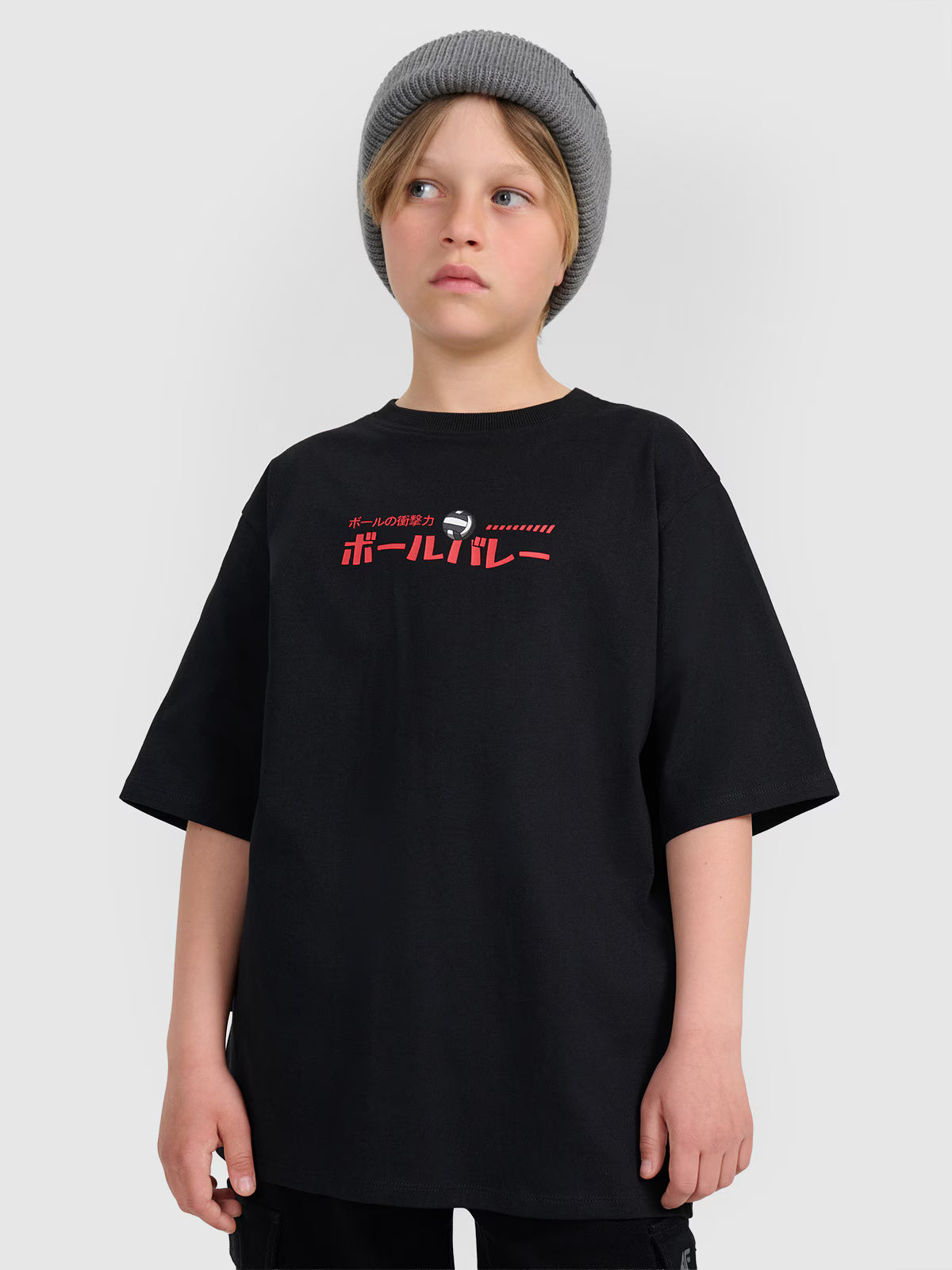 T-shirt oversize z nadrukiem chłopięcy