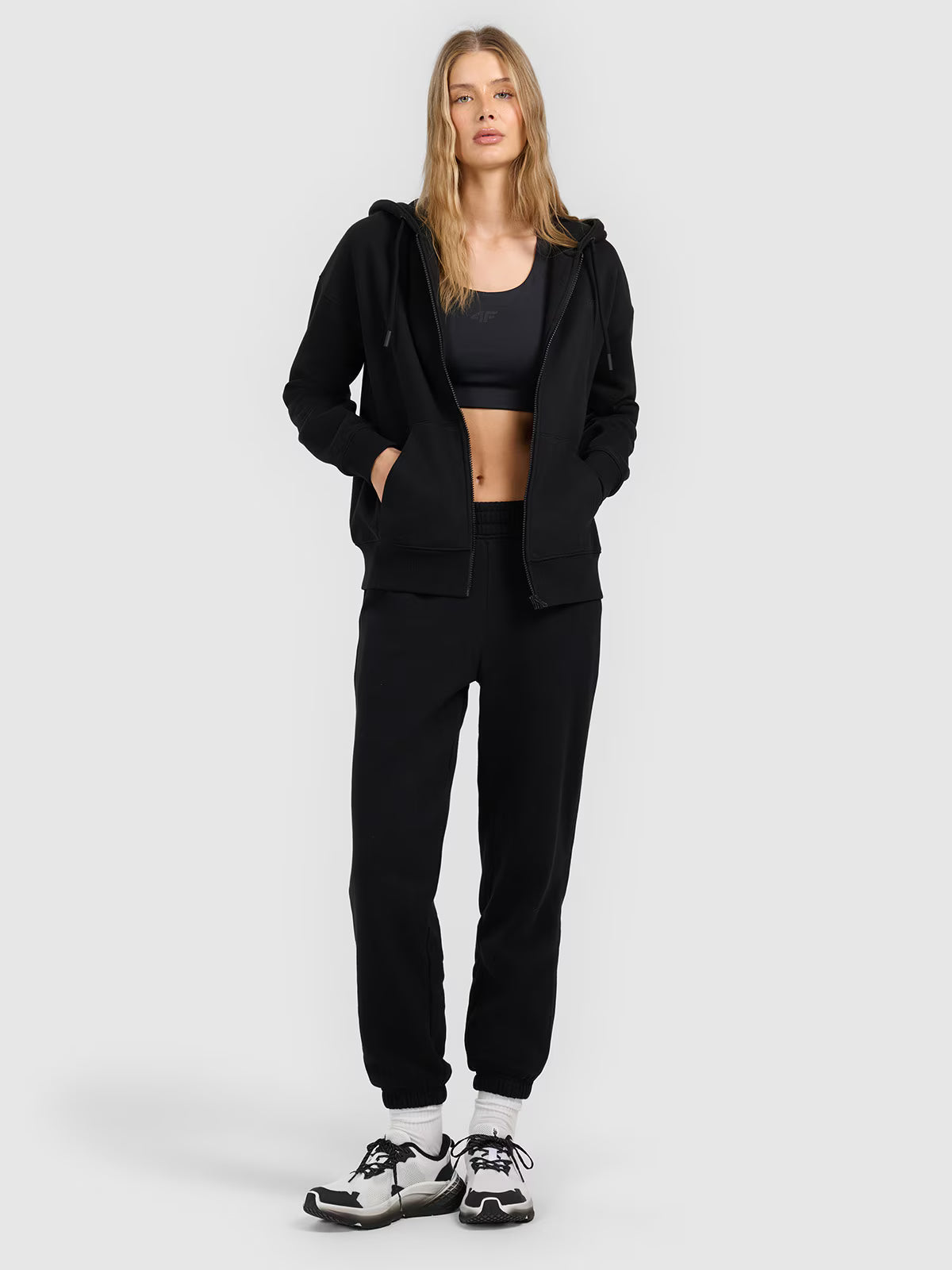 Bluza dresowa rozpinana z kapturem damska
