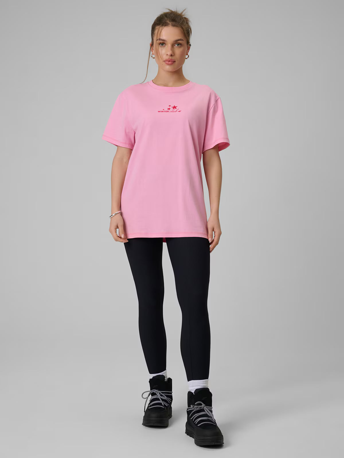 T-shirt oversize z nadrukiem damski